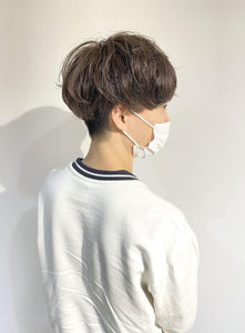 メンズ刈り上げマッシュベージュ