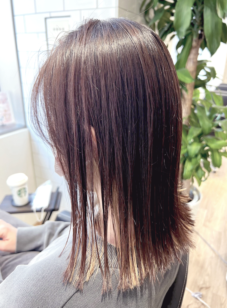 切りっぱなしカット×髪質改善