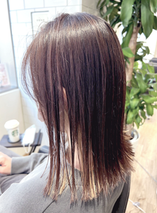 切りっぱなしカット×髪質改善